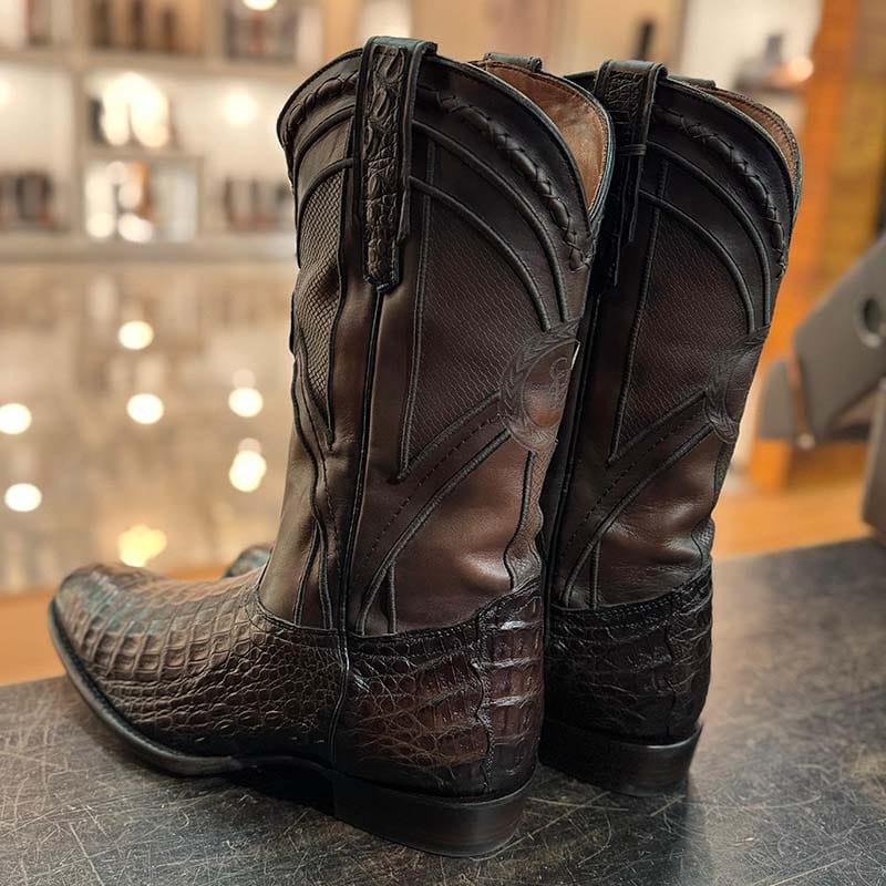 Bota Vaquera Western Exotic Cafe/Negro