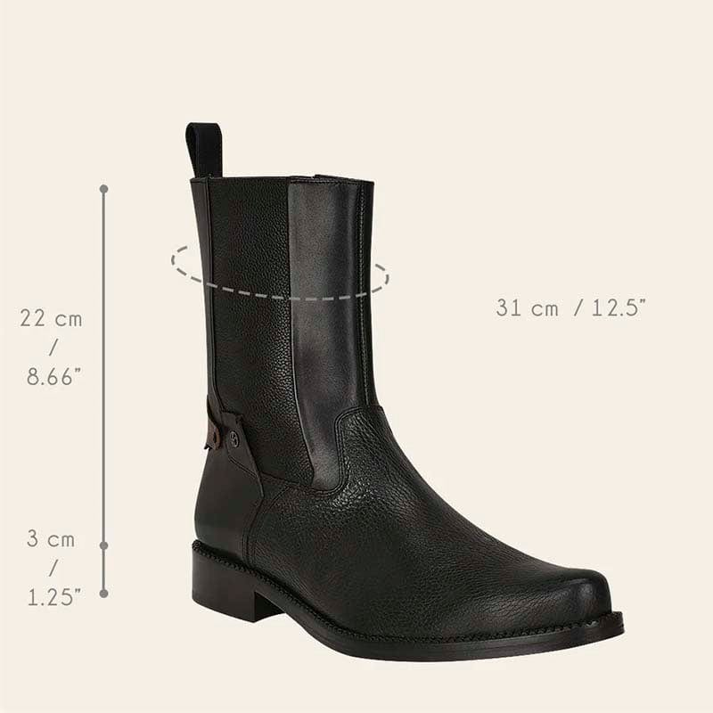 Botin Franco Cuadra Dubai Negro