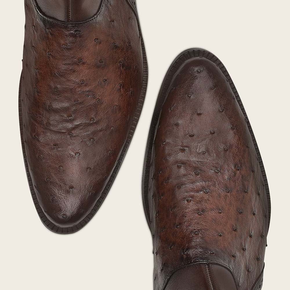 botines cuadra de avestruz