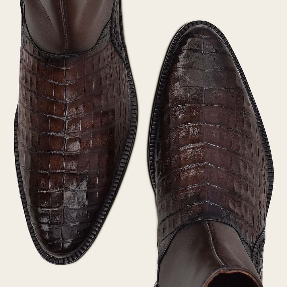 botines cuadra piel de caiman