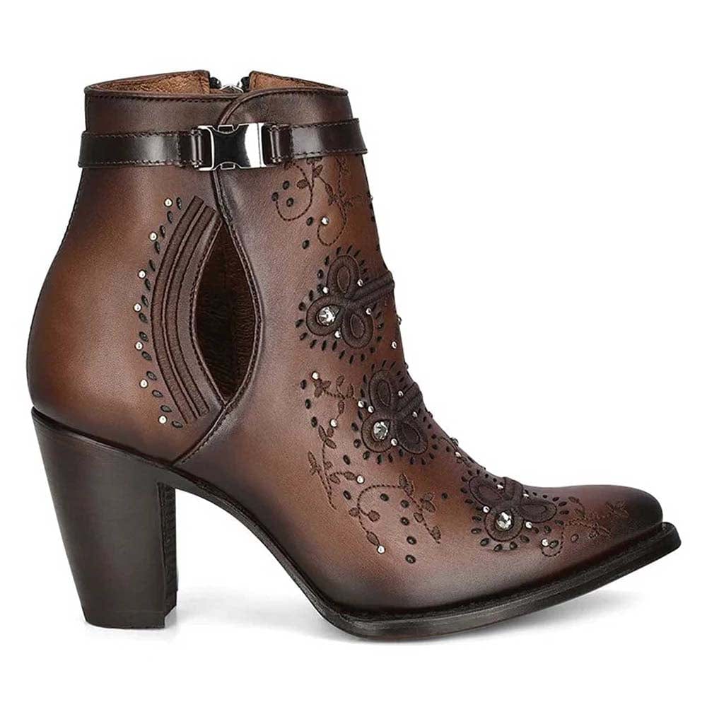 botines cuadra color cafe