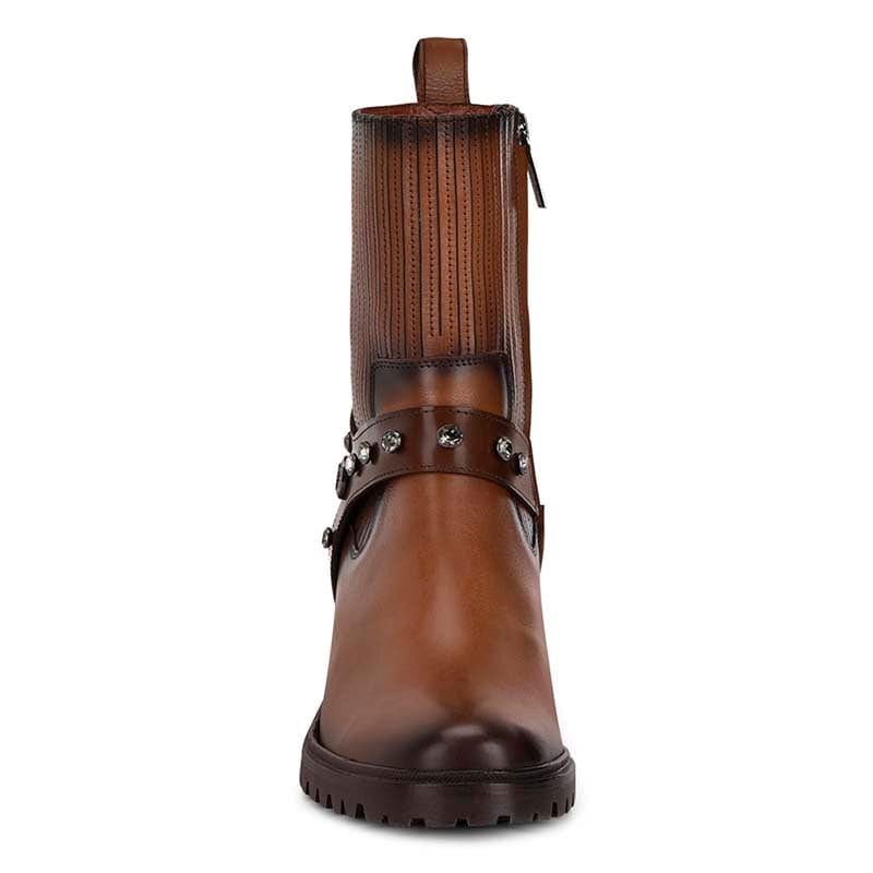 botines cuadra de piel