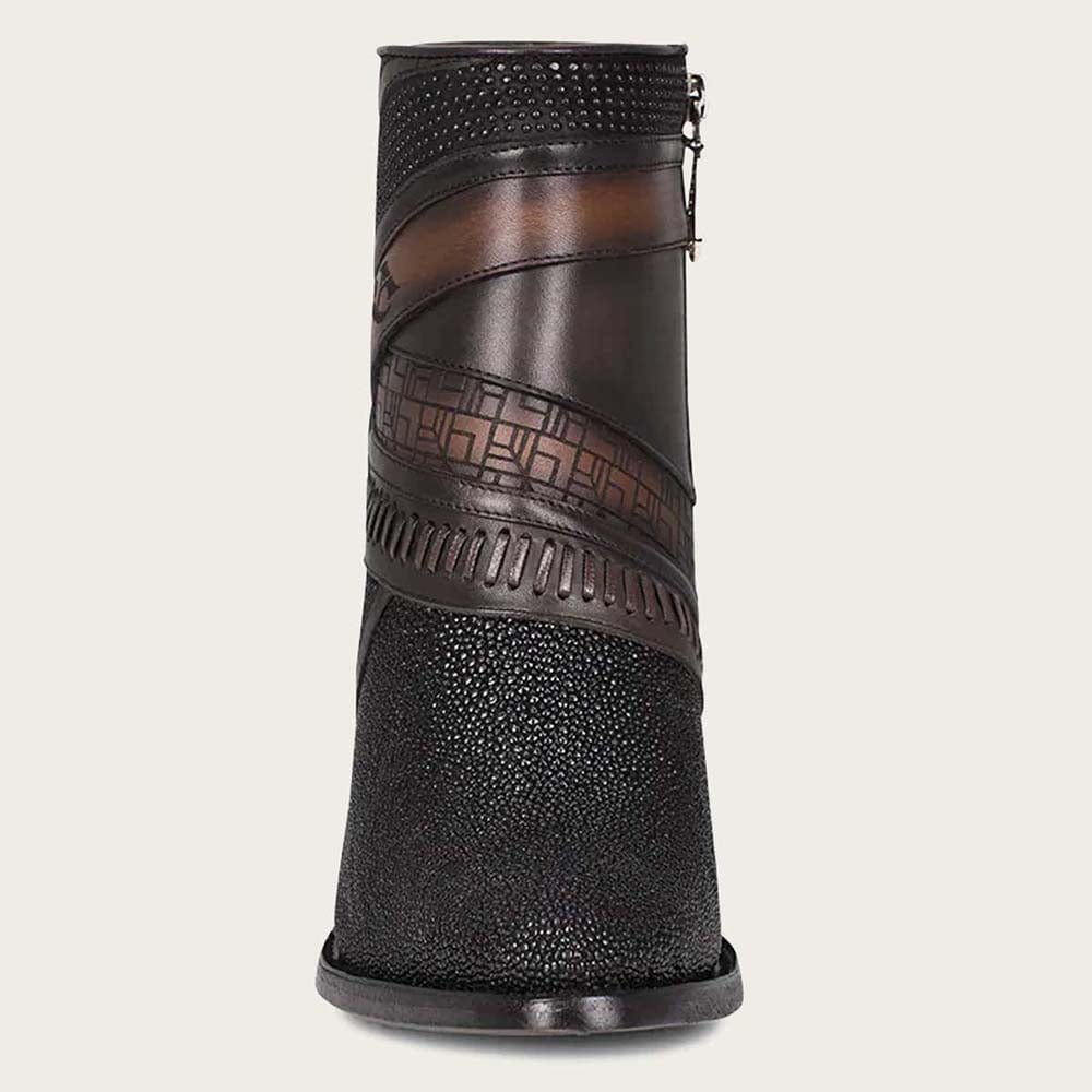 botines cuadra de piel