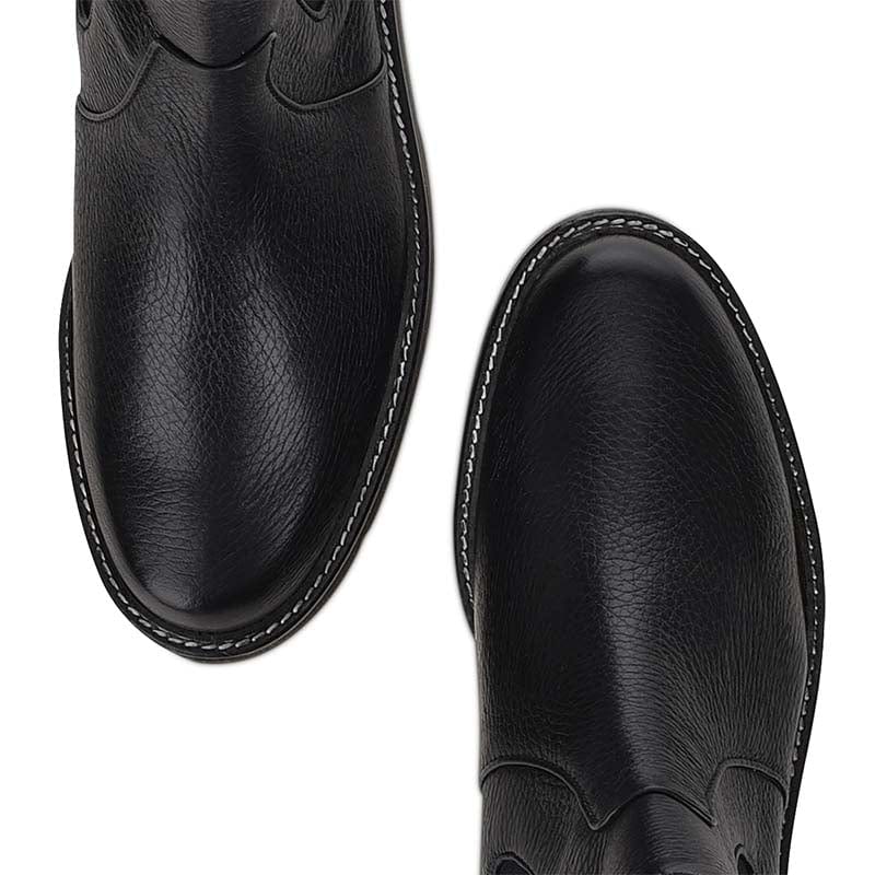 botines de punta redonda para mujer