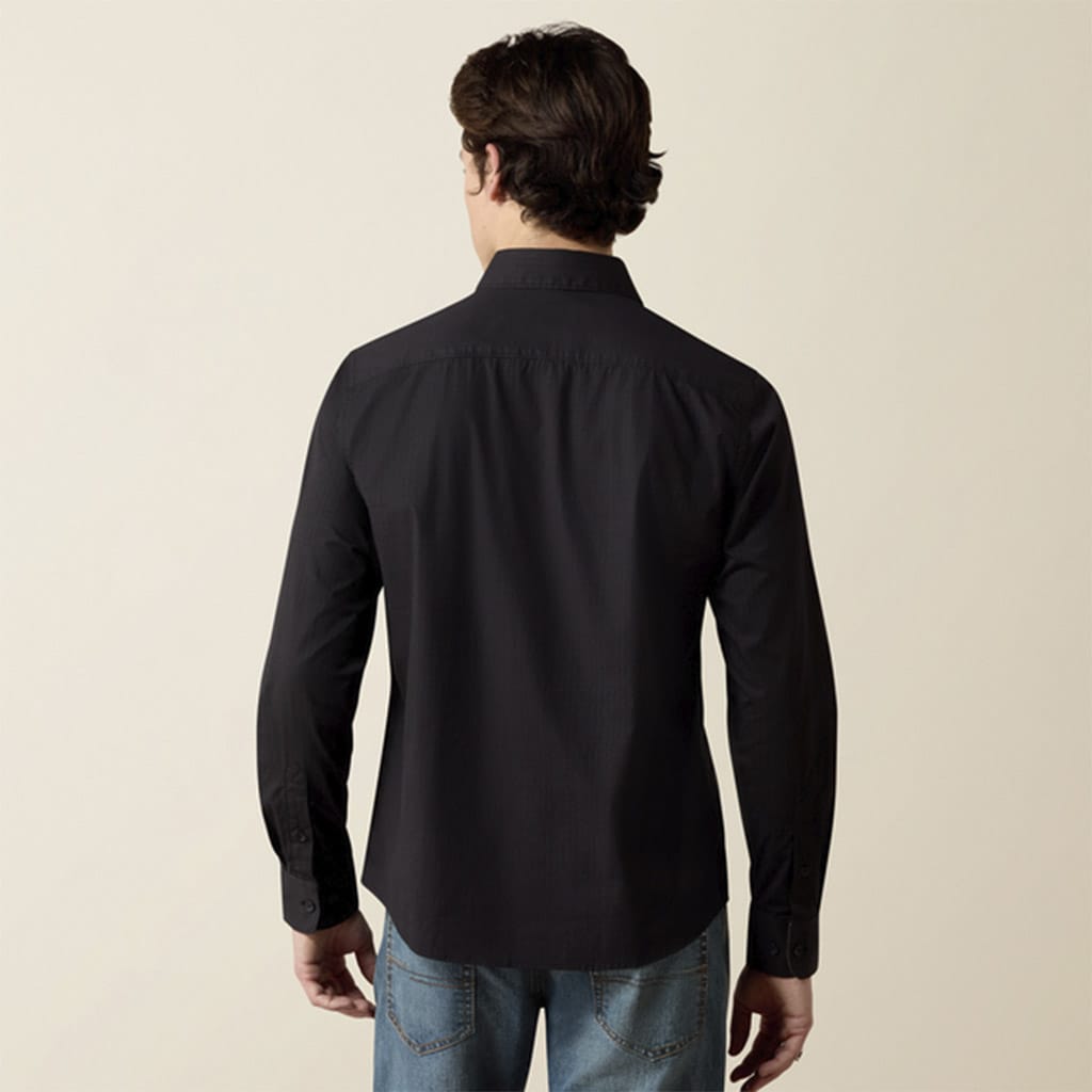Camisa Ariat Malcom Modern Slim Black Stripe