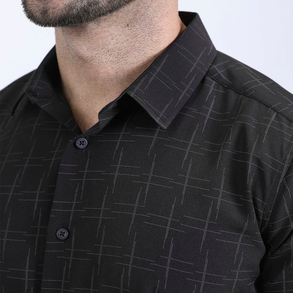 camisa platini metalizada detalles