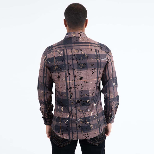 Camisa Platini Modern Fit Fashion Cafe/Negro