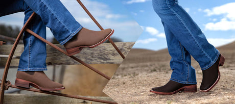 botines vaqueros de punta cuadrada para mujer