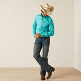 Camisa Ariat Team Logo Twill Fitted Turquesa