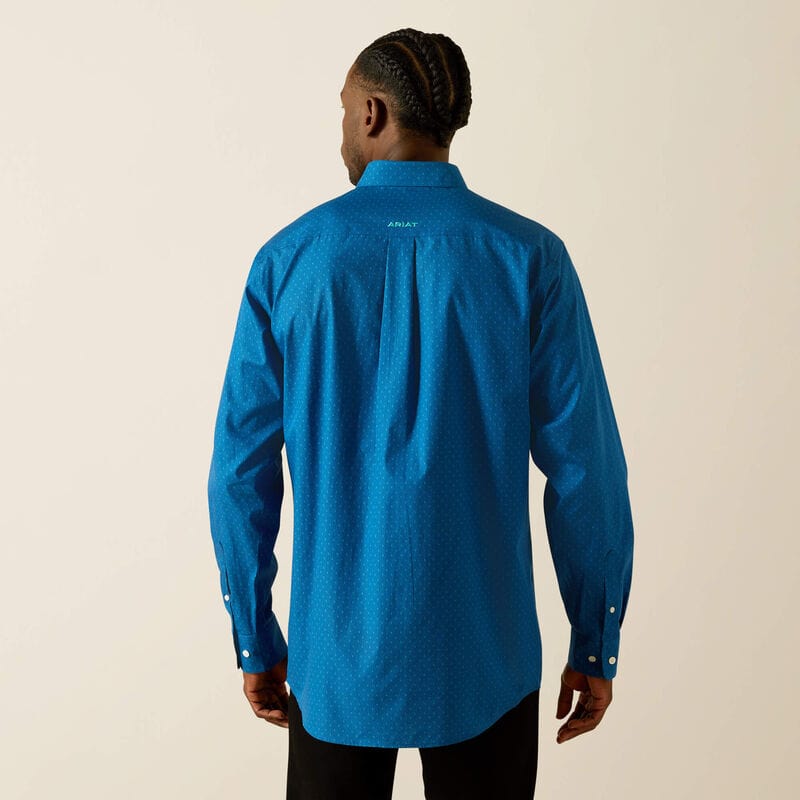 Camisa Wrinkle Free Colin Fitted Azul