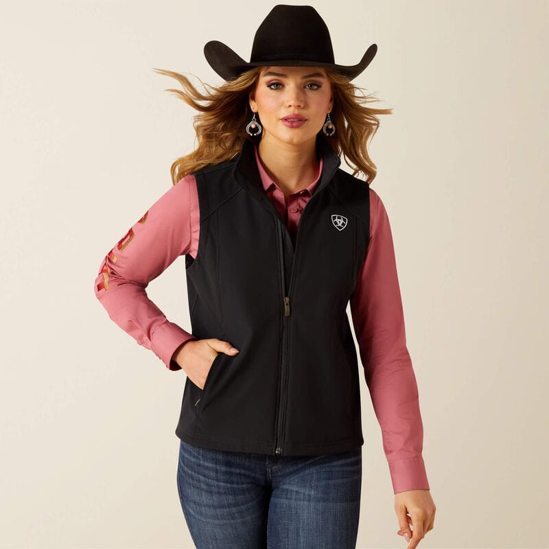 Chaleco Ariat Logo Softshell Negro Para Mujer – Botines Charros LLC