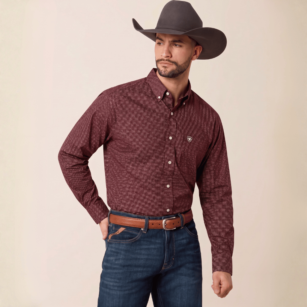 Camisa Ariat Wrenly Mahogany Dot Print