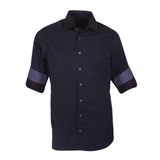 Camisa Cuadra Navy Micro Jacquard