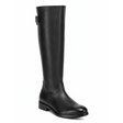 Bota alta color negro en piel texturizada con herraje lateral.