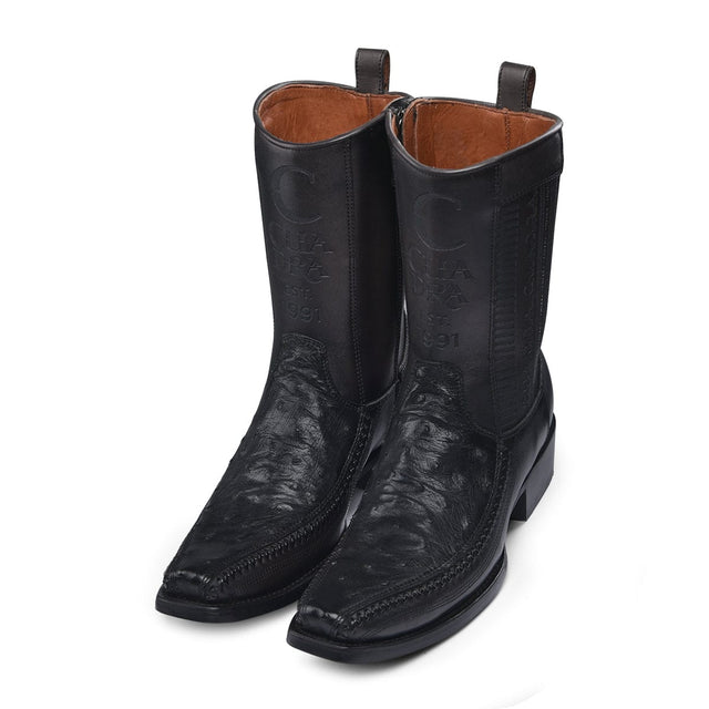 Bota Vaquera Cuadra Senda Dorada Negro