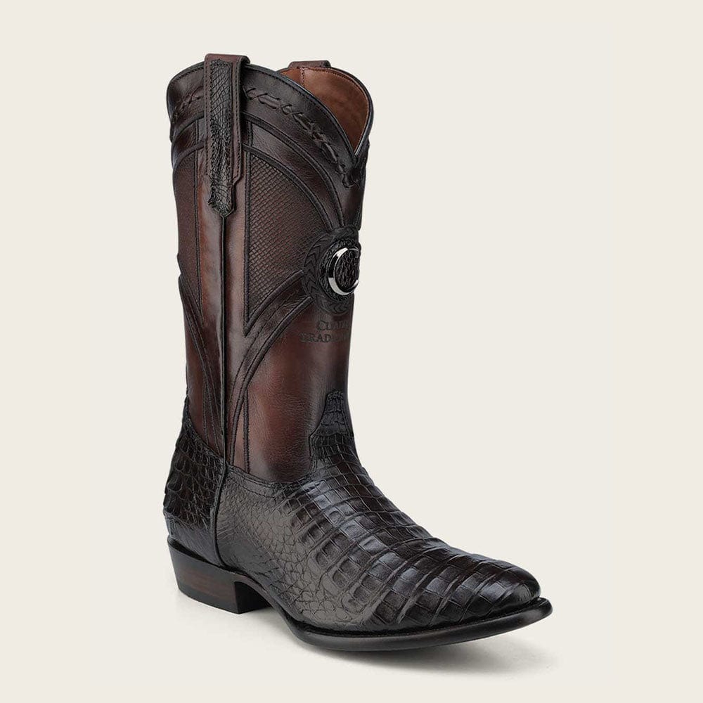 Bota Vaquera Western Exotic Cafe Negro Para Hombre Cuadra Botines Charros LLC