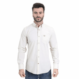Camisa Platini Performance Solid Long Sleeve Beige