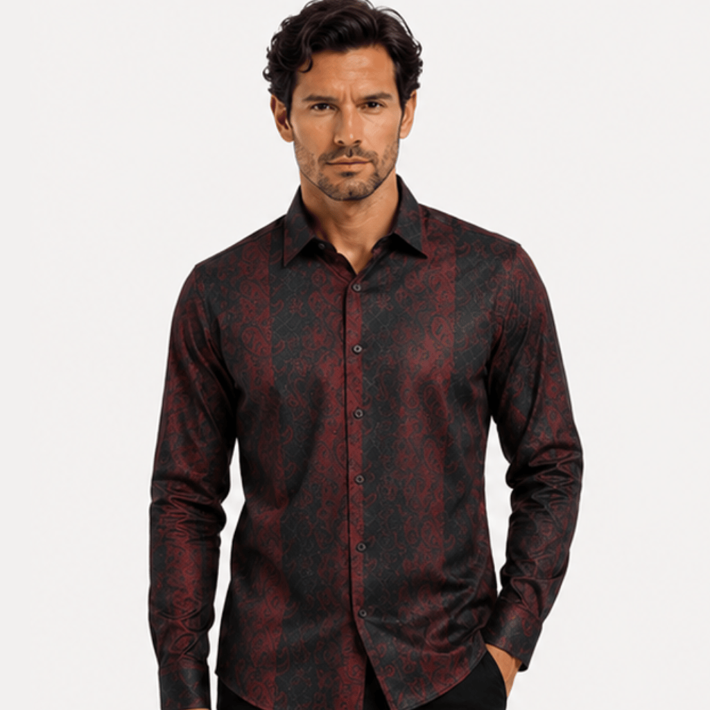 Camisa Platini Merlot Paisley