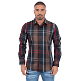 Camisa Platini Checkered Long Sleeve Black