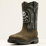 Bota Ariat vista lateral con diseño de calavera.