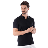 Camisa Polo Barabas Negra V-Core Slim