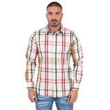 Camisa Platini Checkered Long Sleeve Beige