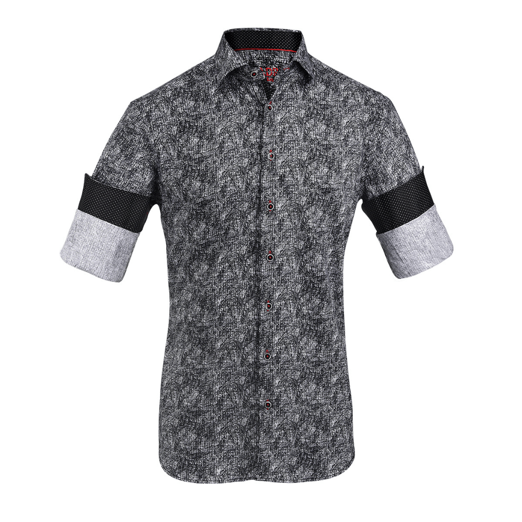 Camisa Cuadra Black Abstract Print