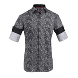 Camisa Cuadra Black Abstract Print