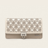 Billetera Cuadra Taupe Cowhide Embroidery