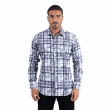 Camisa Platini Directional Geometry Foil Gris/Blanco