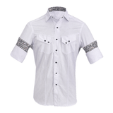 Camisa Cuadra White Paisley Jacquard
