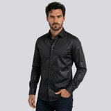 Camisa Platini Geometric Patchwork Foil Negra