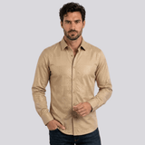 Camisa Platini Geometric Patchwork Foil Caqui