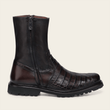 Vista lateral derecha mostrando la textura exótica y el acabado artesanal.