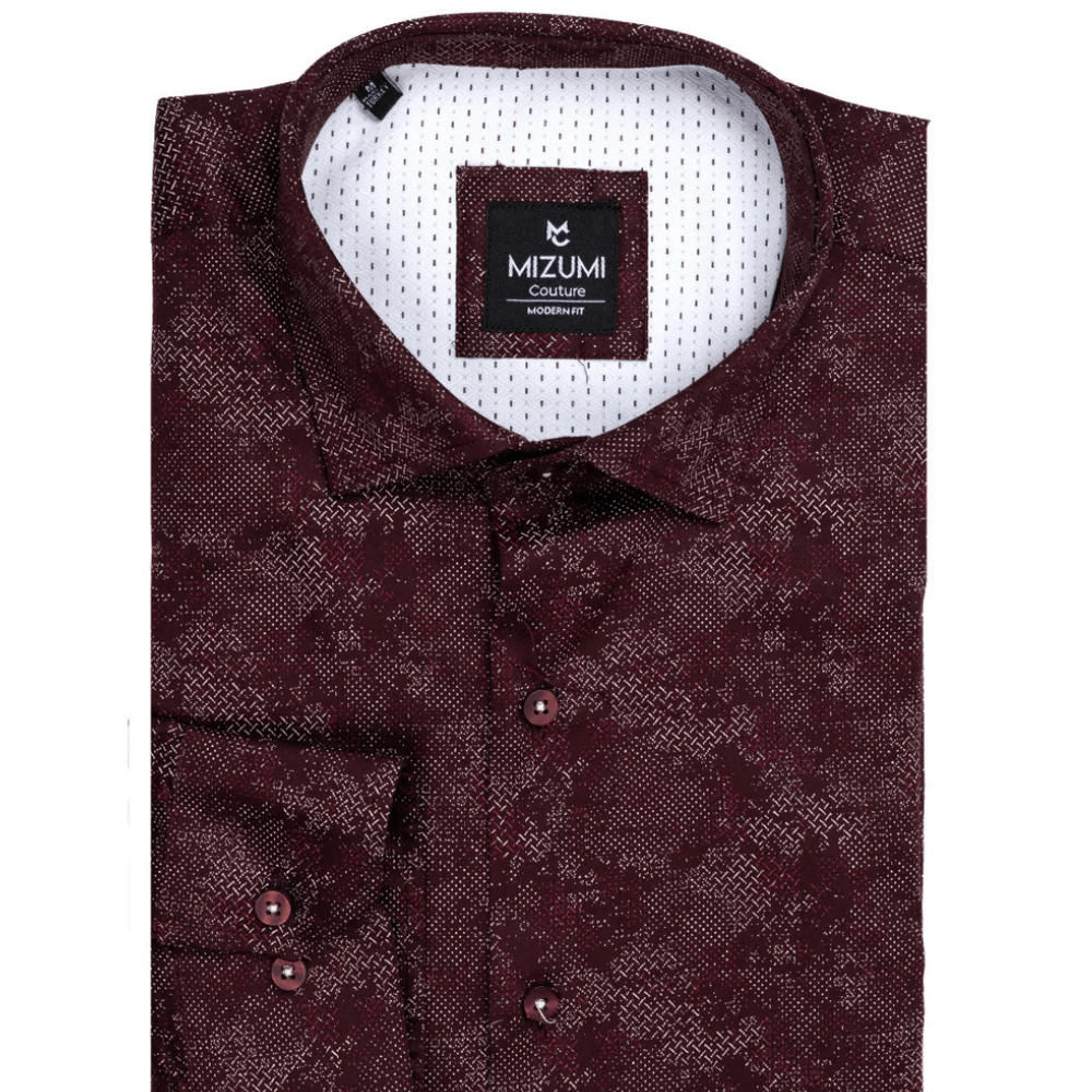 Camisa de algodón con corte slim y detalles en contraste. 