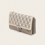 Billetera Cuadra Taupe Cowhide Embroidery