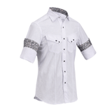 Camisa Cuadra White Paisley Jacquard
