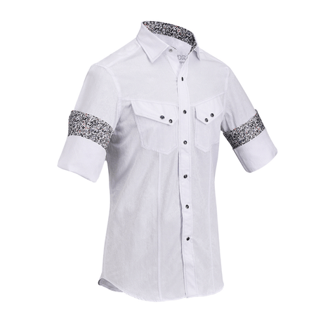 Camisa Cuadra White Paisley Jacquard