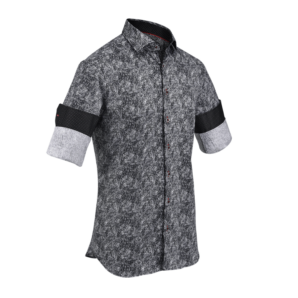Camisa Cuadra Black Abstract Print