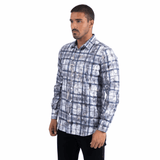 Camisa Platini Directional Geometry Foil Gris/Blanco