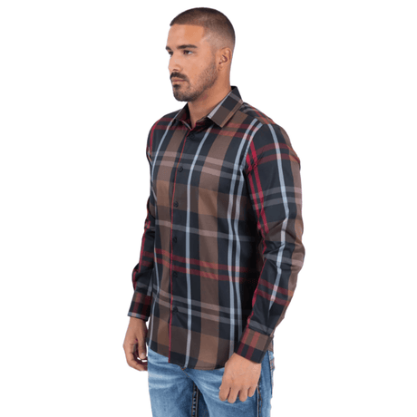 Camisa Platini Checkered Long Sleeve Black
