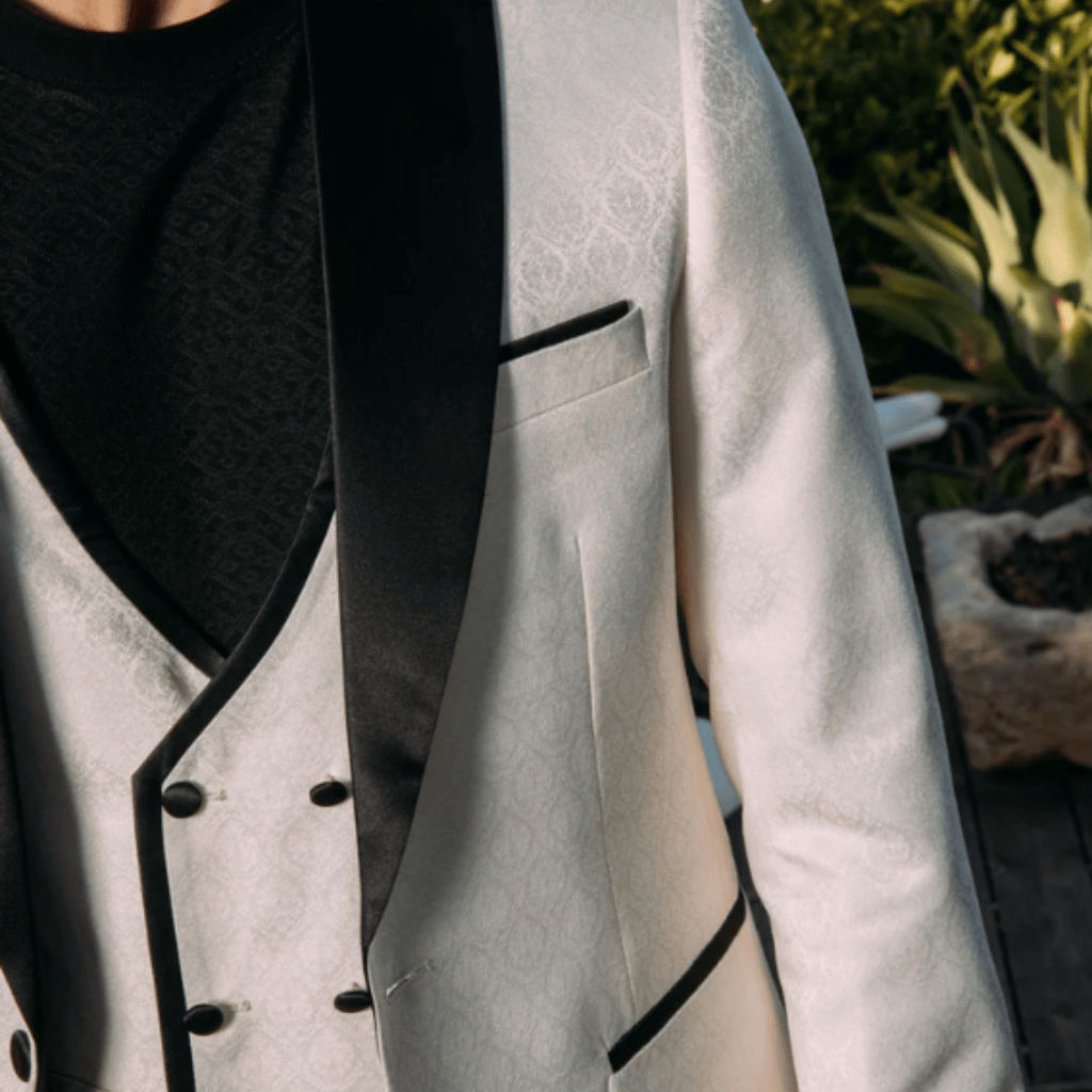 Traje Platini Jacquard White