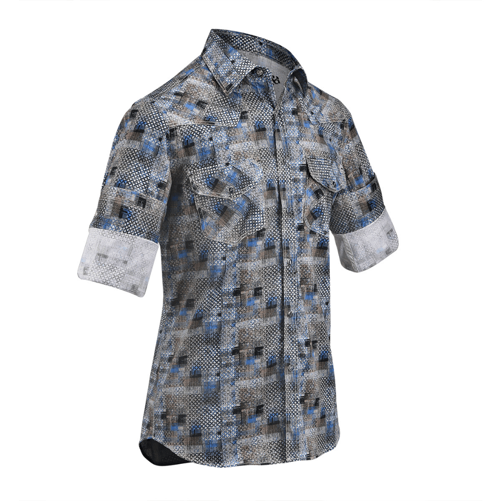 Camisa Cuadra Albor Azul/Gris