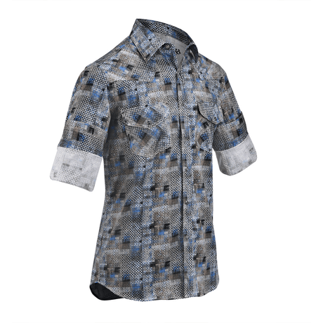 Camisa Cuadra Albor Azul/Gris