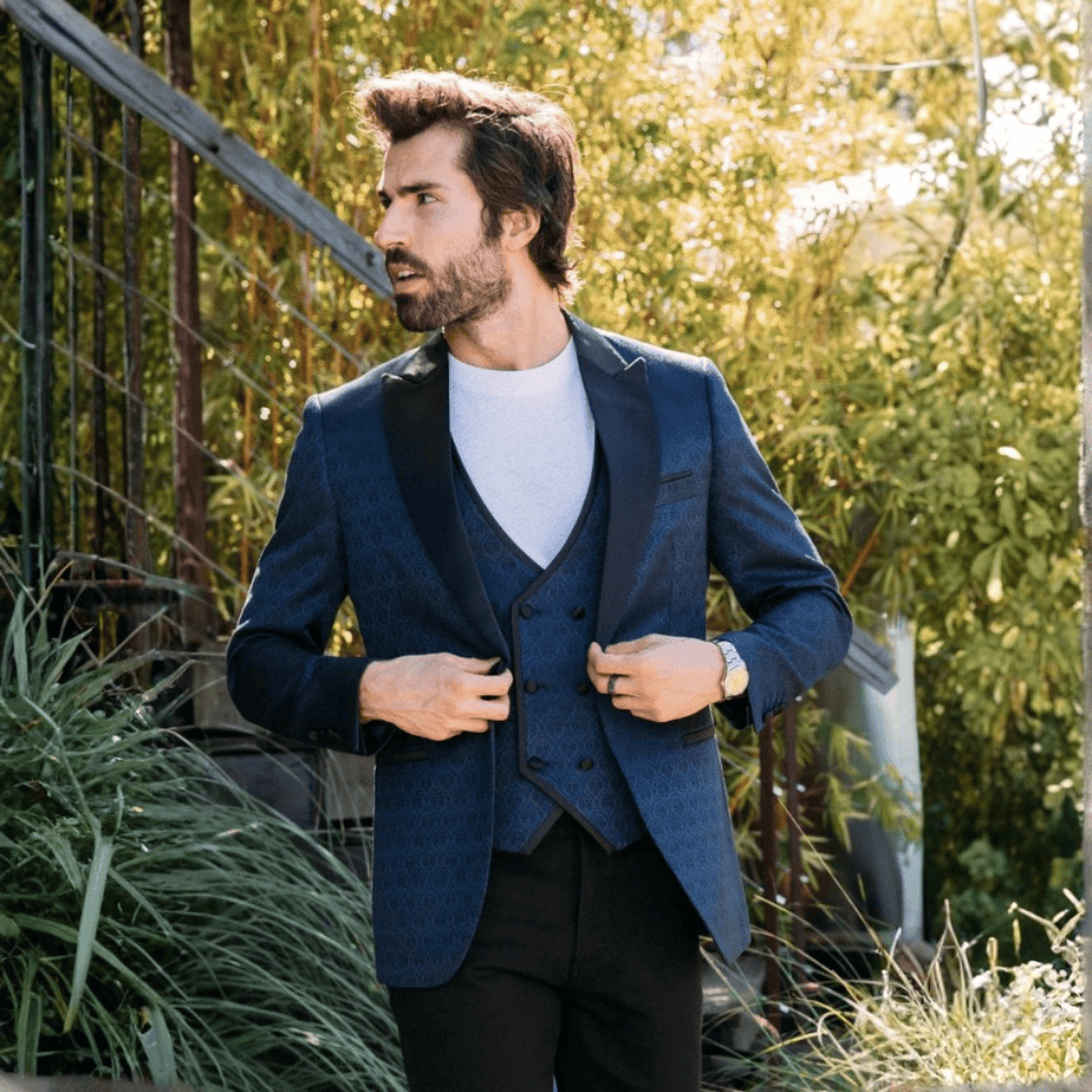 Traje Platini Jacquard Navy