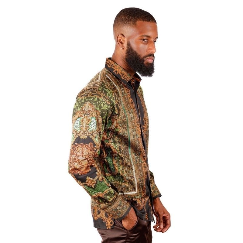 The Rage Look Rhinestone Olivo Shirt