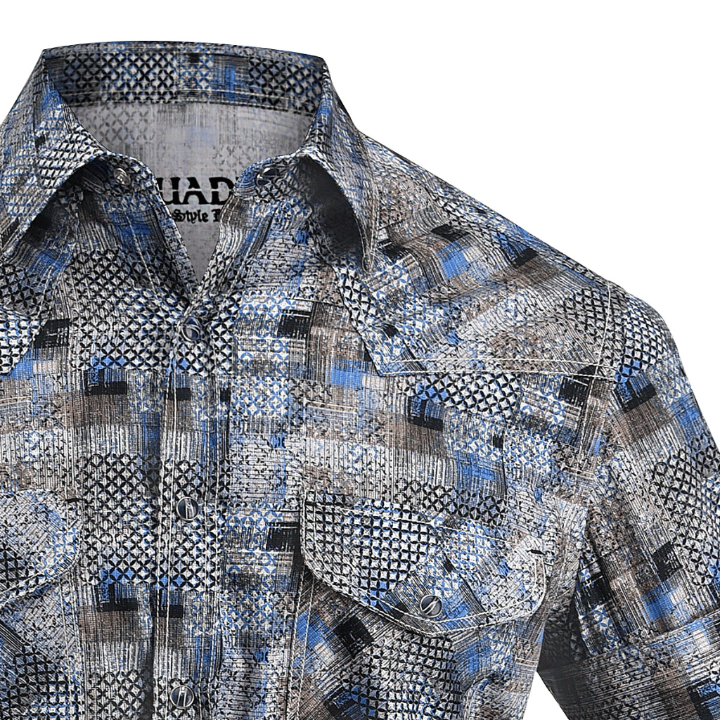 Camisa Cuadra Albor Azul/Gris