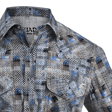 Camisa Cuadra Albor Azul/Gris