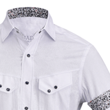 Camisa Cuadra White Paisley Jacquard