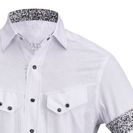 Camisa Cuadra White Paisley Jacquard